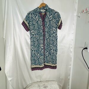 LOFT Blue and Purple Casual Button Down Shirt